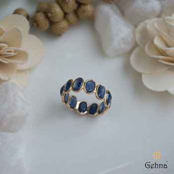 Austen Blue Sapphire 18K Gold Eternity Ring