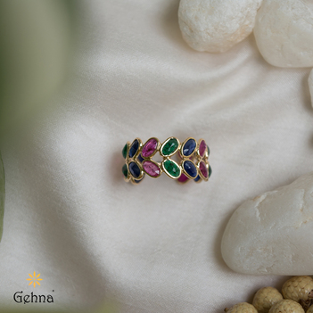 Crowning Ruby, Emerald and Sapphire Eternity ring