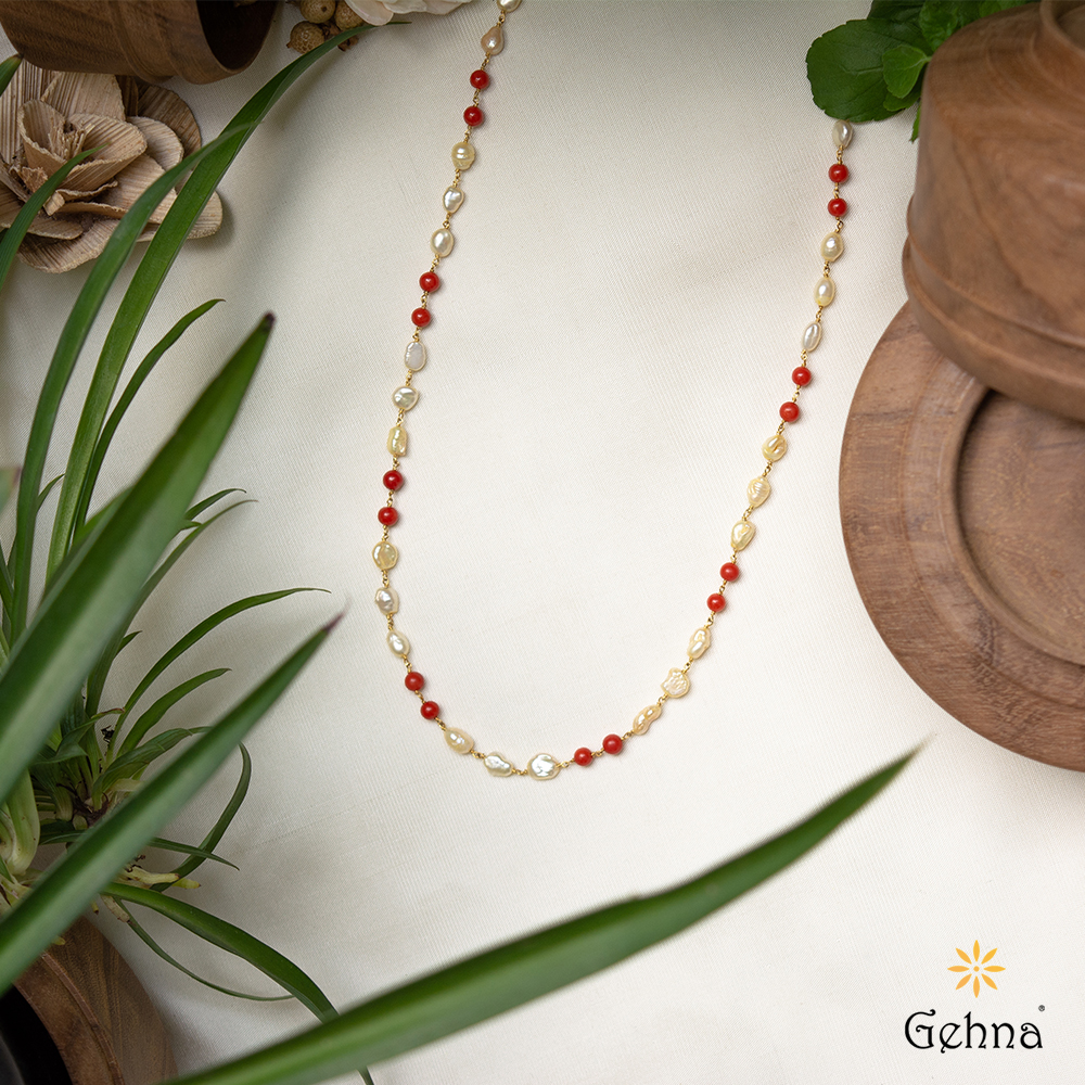 Gayatri Pearl Chain Layered Necklace Set - Swaabhi