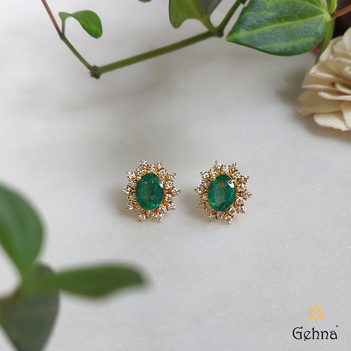 Gold deals earrings emerald