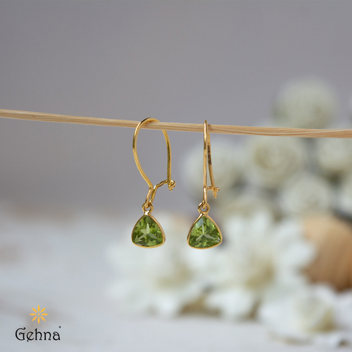 Peridot & Pearl Earrings in solid 9ct gold | Ruby & Oscar