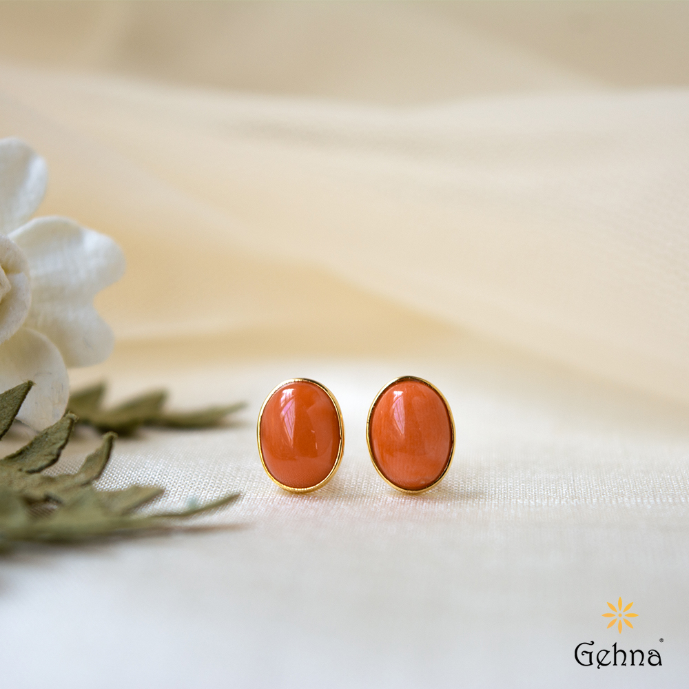 Small Stud Earrings | Coral Stud Earrings | Henryka UK