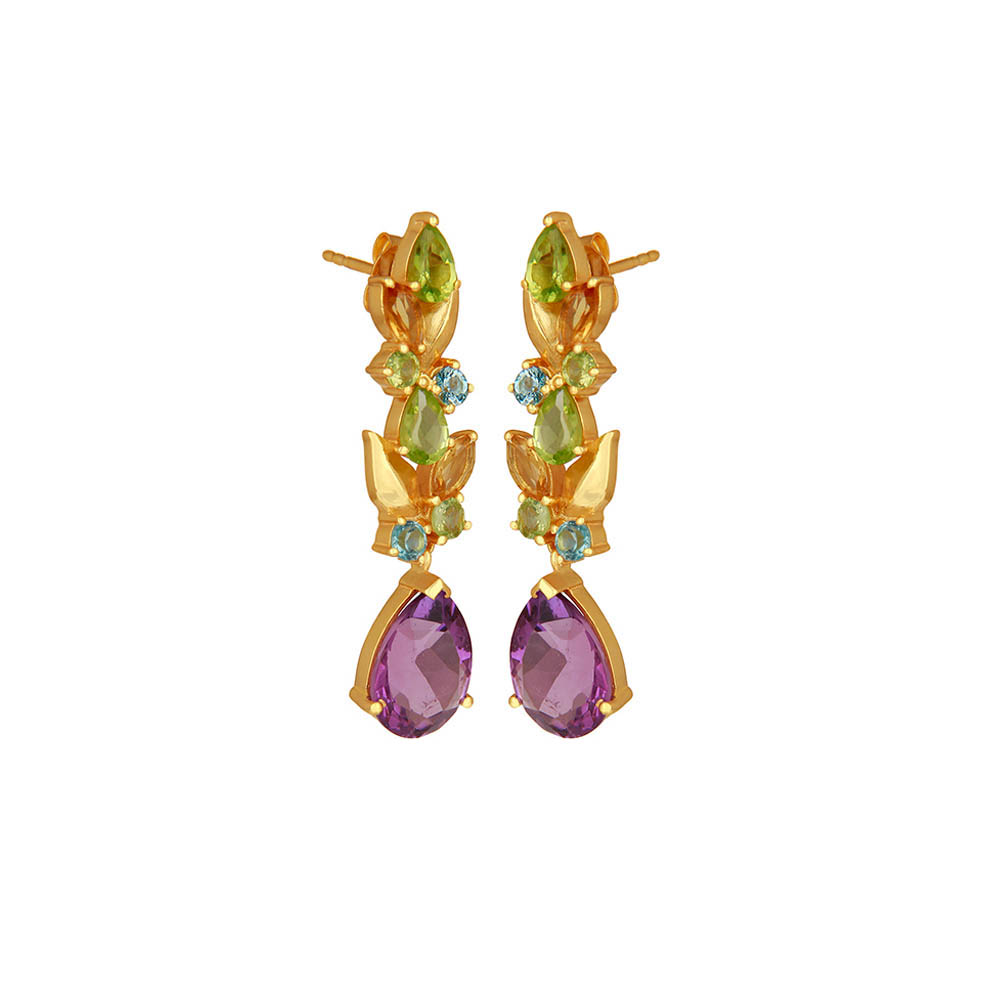 Jewellery Earrings Dangle & Drop Earrings Available in lapis lazuli pearl topaz amethyst peridot or garnet Natural topaz sterling silver byzantine earrings 18k gold-filled 