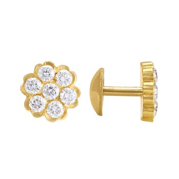 Buy Classic South Indian Diamond 22K Gold Stud Earrings Online in
