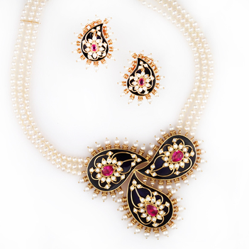 Meenakari pearl shop necklace