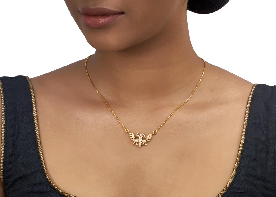 Buy Diamond and Ruby Peacock Pendant 