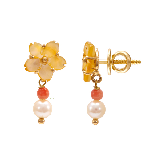 Acrylic Coral/Pearl Earrings – Sassy Bee