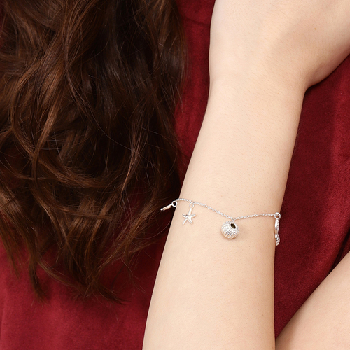 Buy Minimal Heart Charm Silver Plated Bracelet Online At Best Price @ Tata  CLiQ