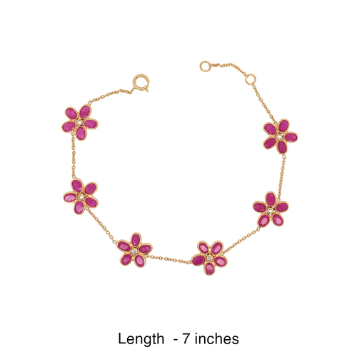 Dainty Flower Bracelet Delicate Gold Floral Bracelet Made 