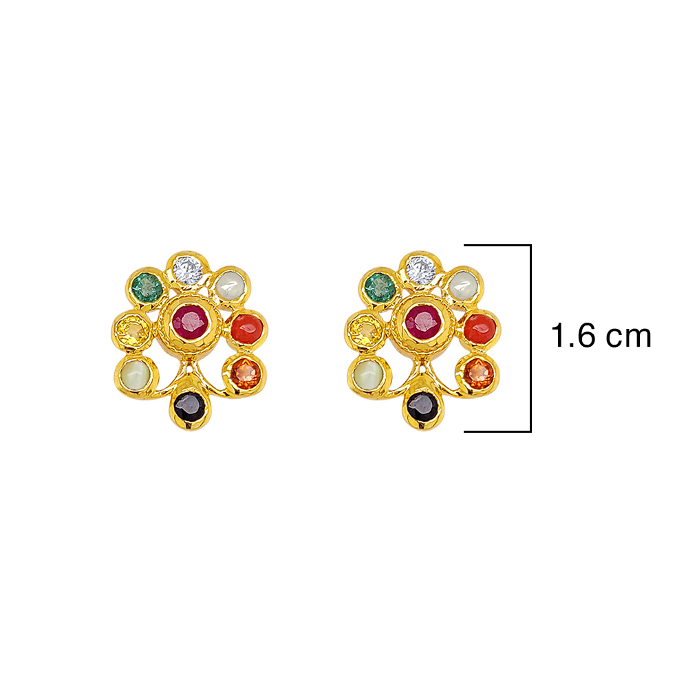 Multicolor Small Stud Earrings for Women - Mrigangi