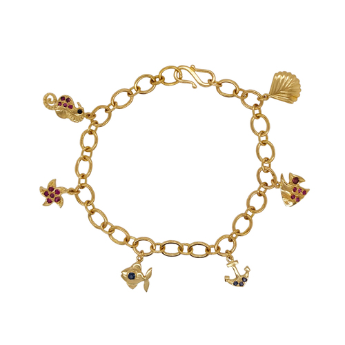 Buy MNSH Golden Zodiac Libra Charm Bracelet for Women Online  Tata CLiQ  Luxury