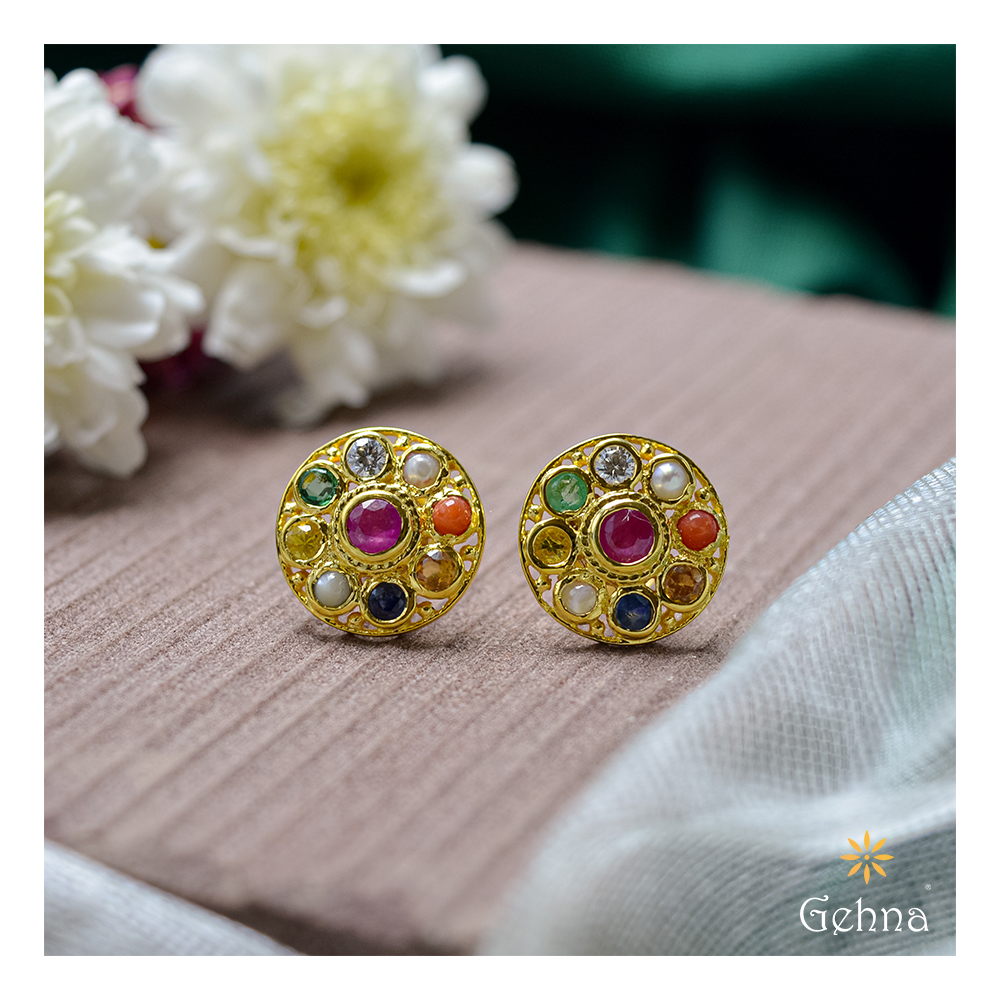 Stylish 2 Gram Gold Stud Earring Curly Design Office Wear ER3368