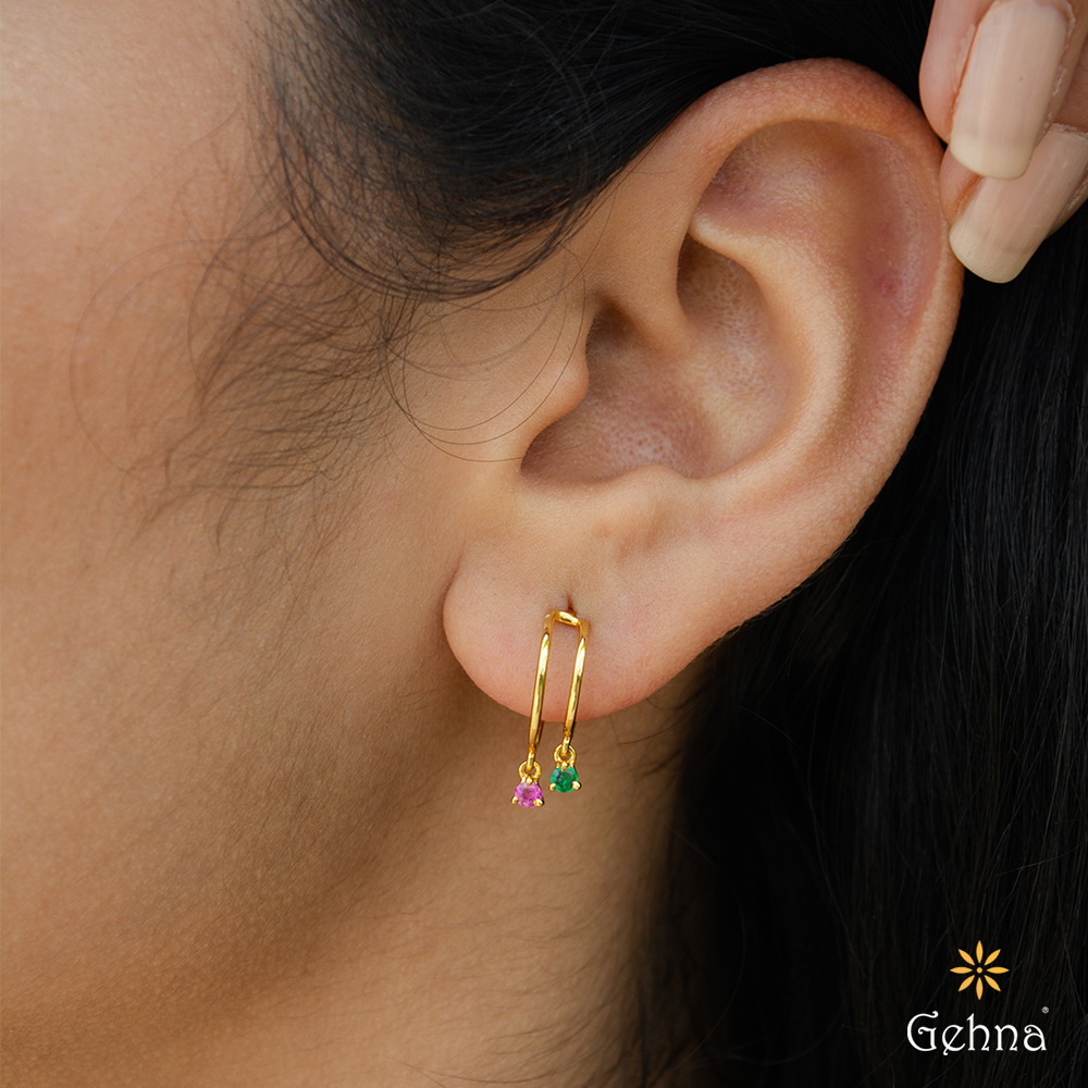 Party wear designer golden oxidised brown jhumka earrings for women