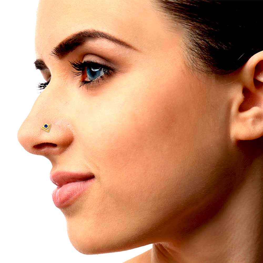 Blue sapphire nose pin shop