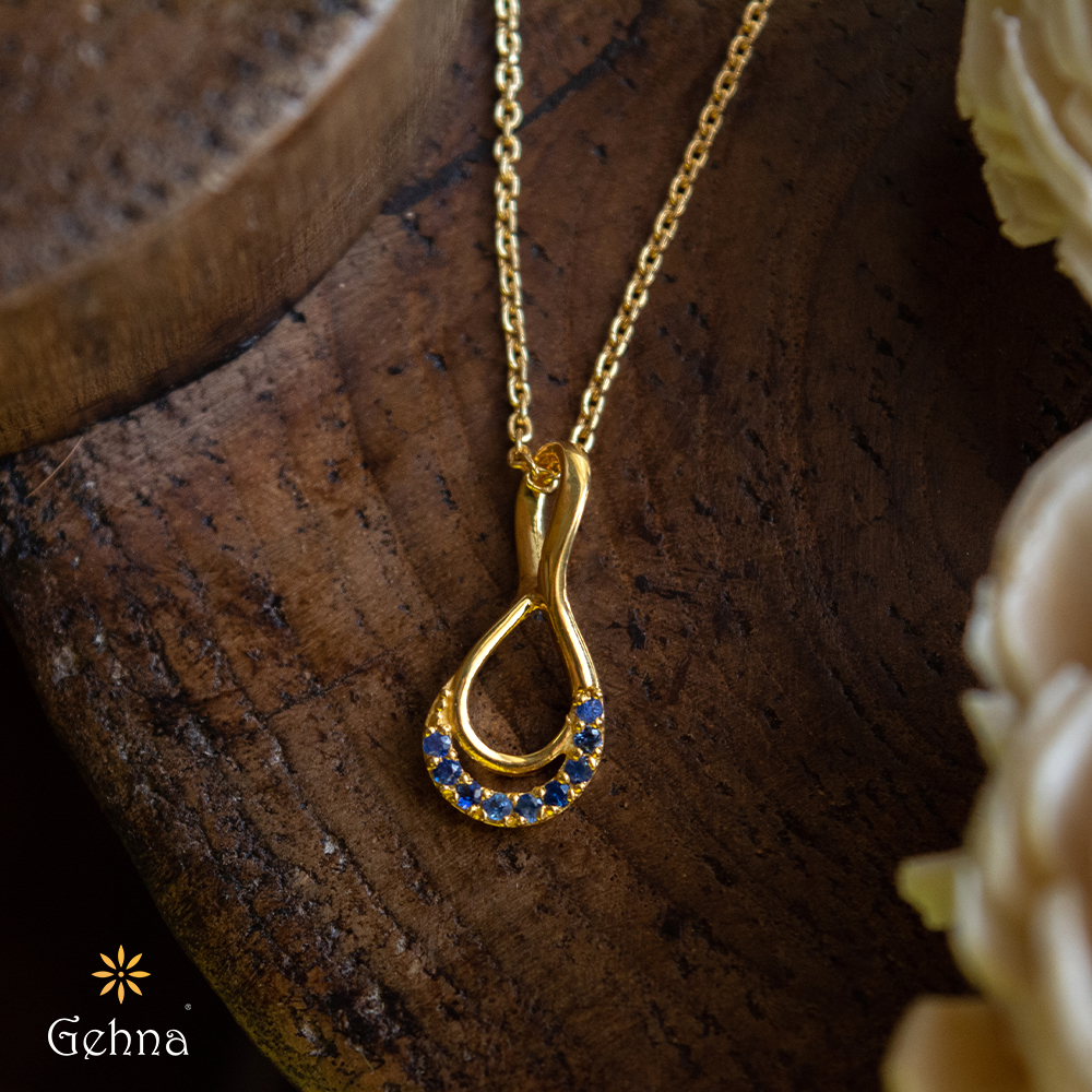 Radiant Blue Sapphire 18K Gold Pendant 