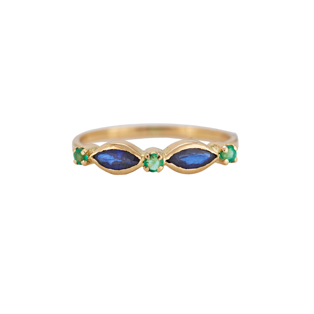 Heavenly Blue Sapphire Emerald Rubies Diamond 18K Gold