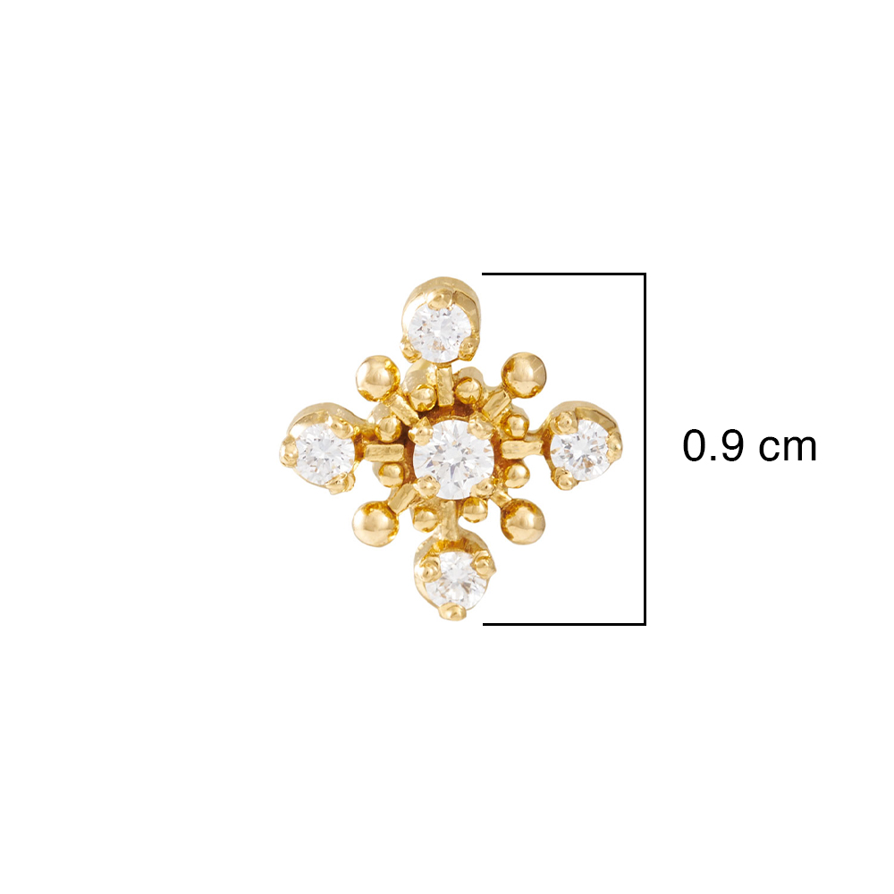 22K Gold and Diamond Nose pin for Girls | Women's Gift