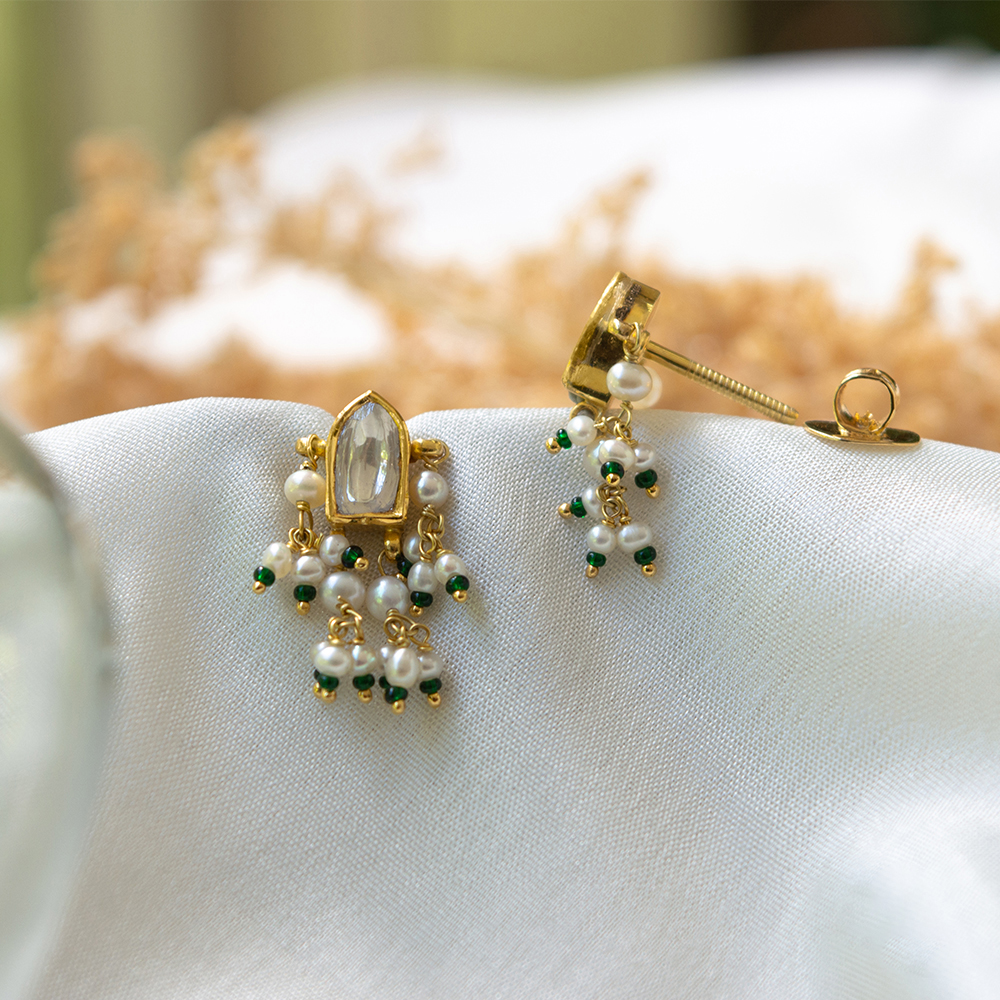 Cute little half butta earings in Bombay screw at an unbelievable price of  6500 only | Gold earrings, Gold, Gold nails